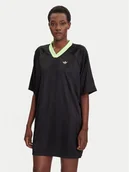 Sukienki - adidas Sukienka codzienna adicolor Football Jacquard KB8152 Czarny Oversize - miniaturka - grafika 1