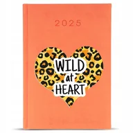 Notesy i bloczki - KALENDARZ A5 2025 Pomarańcz Książkowy Na Prezent WILD AT HEART Śmieszne Wz - miniaturka - grafika 1