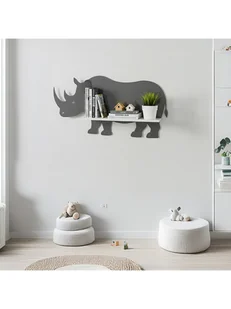 Woody Kids Regał ścienny w kolorze biało-szarym- 33 x 25 x 10 cm - Zestawy mebli dla dzieci - miniaturka - grafika 1