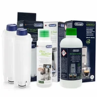 Akcesoria i części do ekspresów do kawy - Zestaw Do Delonghi, Filtr DLSC002 2 szt, Płyn SER3013 250 ml, Delonghi EcoDecalk 500ml - miniaturka - grafika 1