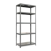 Szafy i regały magazynowe - Regał półkowy 1800x900x600 mm, 5 półek, nośność półek 175 kg, RAL 7031 - miniaturka - grafika 1
