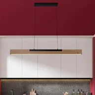Lampy sufitowe - Näve Lampa wisząca Wilma LED, drewno, długość 122 cm, ściemniana - miniaturka - grafika 1