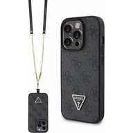 Etui i futerały do telefonów - Guess GUHCP15LP4TDSCPK iPhone 15 Pro 6.1" czarny/black hardcase Crossbody 4G Metal Logo - miniaturka - grafika 1