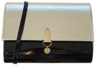 Torebki damskie - Torebka kopertówka brelok skóra lakierek czarna/złota - miniaturka - grafika 1