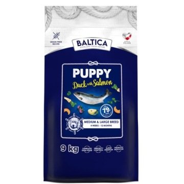 Baltica Puppy Salmon with Duck M/L 9kg ŁOSOŚ Z KACZKĄ DLA SZCZNIĄT