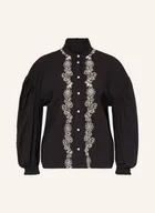 Bluzki damskie - Part Two Bluzka Z Dziurkowaną Koronką I Rękawami 3/4 schwarz - miniaturka - grafika 1