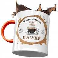 Kubki - Kubek Pomarańczowy dla Tłumacza Strzeli Kawkę z Nadrukiem ze Zdjęciem + Opakowanie na prezent (wzór 04) - miniaturka - grafika 1