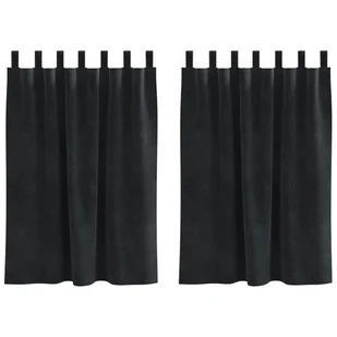 vidaXL Zasłony Czarny Poliester 140 x 140 cm Zasłony blackout - Zasłony - miniaturka - grafika 1