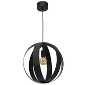 Lampy sufitowe - Luminex Single 3162 lampa wisząca zwis 1x60W E27 czarna - miniaturka - grafika 1