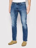Spodnie męskie - Tommy Jeans Jeansy Scanton DM0DM09564 Granatowy Slim Fit - miniaturka - grafika 1