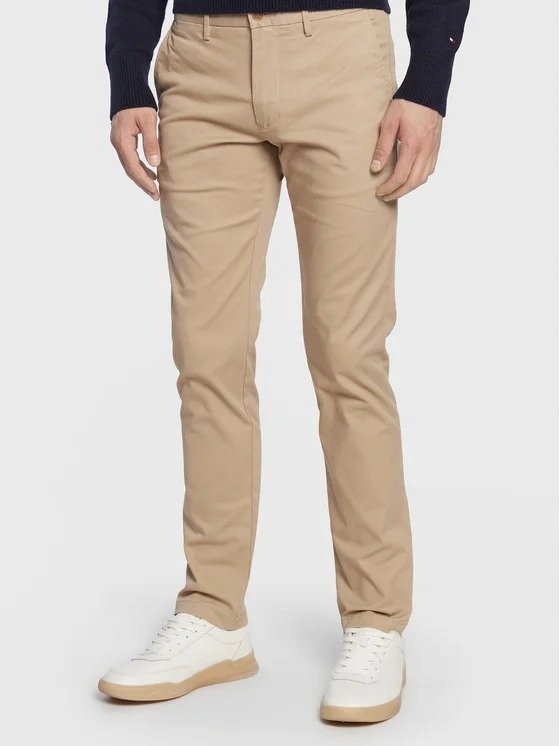 TOMMY HILFIGER CHINOS BEŻOWE SPODNIE CASUAL ZAPINANE NA GUZIK 40/30 XTA