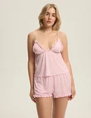 Piżamy damskie - Piżama damska na ramiączkach Allisia Bloovii pastelowy róż XL - Esotiq - miniaturka - grafika 1