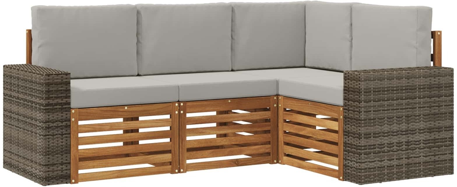 vidaXL Zestawy sof z poduszką 4 pcs Lite Drewno Akacji