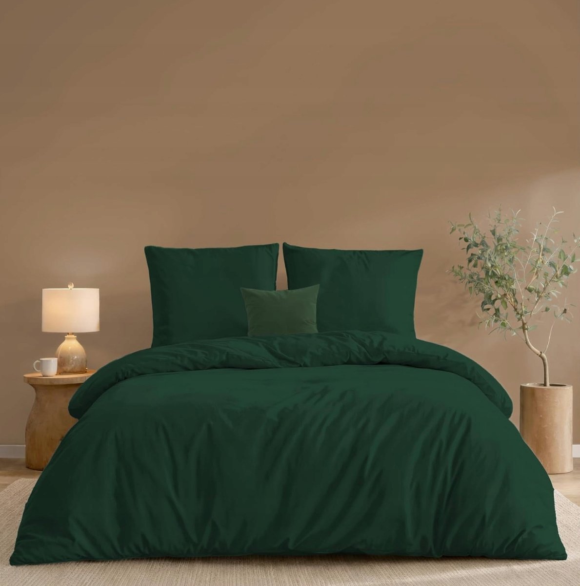 POŚCIELI KOMPLET MIKROFIBRA 260X240CM ZIELONY MIĘKKI 2 POSZEWKI 65X65CM