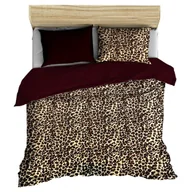 Pościel - pościel z polaru 140x200 + 1 poszewka P 309-1 DUO panterka brąz / brąz ciem - miniaturka - grafika 1