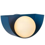 Lampy ścienne - Lucide LAMPA ścienna BENNI 45201/01/35 szklana OPRAWA kula ball kinkiet niebieski biały 45201/01/35 - miniaturka - grafika 1