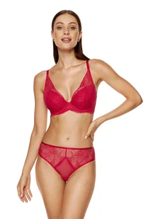 Rouge biustonosz push-up koronkowy (kolor czerwony, rozmiar 75E) - Biustonosze - miniaturka - grafika 1