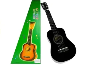 Gitara drewniana klasyczna z kostką czarna 60cm - Leantoys - Instrumenty muzyczne dla dzieci - miniaturka - grafika 1