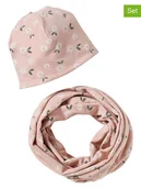 Czapki dla dzieci - vertbaudet 2-częściowy zestaw w kolorze różowym - miniaturka - grafika 1