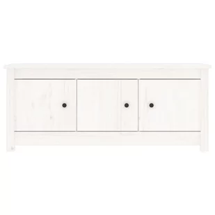 Lumarko Szafka na buty, biała, 110x38x45,5 cm, lite drewno sosnowe - Szafki na buty - miniaturka - grafika 4
