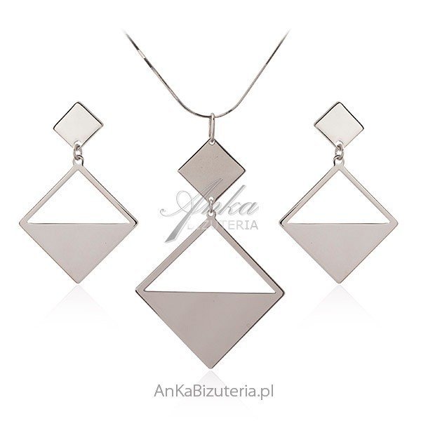 ankabizuteria.pl Elegancki komplet biżuteria srebrna