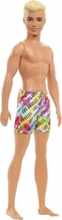 Lalka KEN na plaży Barbie Blondyn w spodenkach Strój plażowy HBC04 Mattel - Lalki dla dziewczynek - miniaturka - grafika 1