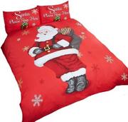 Pościel dla dzieci - Father Christmas Kids Kids Xmas Quilt komplet bielizny pościelowej z motywem Świętego Mikołaja i płatków śniegu: poszwa na kołdrę i poszewki na poduszki, czerwony STPHRE-SING-MULT - miniaturka - grafika 1