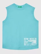 Koszulki dla dziewczynek - United Colors Of Benetton Top 3096CH004 Niebieski Regular Fit - miniaturka - grafika 1