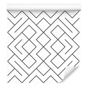 Tapety - Tapeta Do Salonu Czarno-Biały Wzór Geometryczny 0,53m x 10m - miniaturka - grafika 1