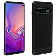 Etui i futerały do telefonów - Elastyczne, wzmocnione etui Samsung Galaxy S10 z efektem szczotkowanego włókna węglowego w kolorze czarnym - miniaturka - grafika 1