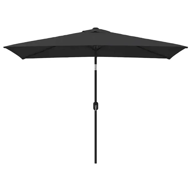 Elegancki Parasol Ogrodowy UV, Czarny, 300x200x252 cm, Stal+Poliester
