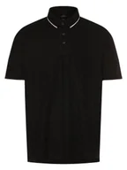 Koszulki męskie - Armani Exchange Męska koszulka polo Mężczyźni Bawełna czarny wzorzysty, S - miniaturka - grafika 1