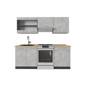 Meble kuchenne - Vicco Aneks kuchenny R-Line, Beton/antracyt, 200 cm , BP Dąb - miniaturka - grafika 1