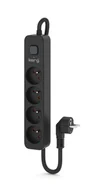 Przewody elektryczne - Urządz. zas.-zabezpiecz. KERG z wyłącznikiem-4 gniazda-czarny-1,5m-16A-H05VV-F-3x1,5mm2 - miniaturka - grafika 1