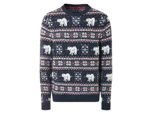 LIVERGY® Sweter dzianinowy męski (L (52/54), Granatowy/biały) - Swetry męskie - miniaturka - grafika 1