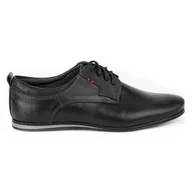 Półbuty męskie - Eleganckie buty męskie do jeansów 731 czarne-49 - miniaturka - grafika 1
