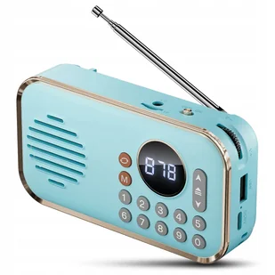 MINI GŁOŚNIK PRZENOŚNY BEZPRZEWODOWY BLUETOOTH RADIO FM USB AUX NIEBIESKI - Głośniki przenośne - miniaturka - grafika 1