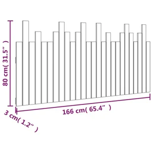 Wezgłowie łóżka, czarne, 166x3x80 cm, lite drewno sosnowe Lumarko - Inne meble do sypialni - miniaturka - grafika 9