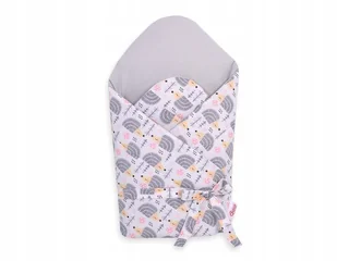 Rożek dla niemowląt z wiązaniem 2w1 usztywniany i miękki - jeżyki szare - Rożki i beciki Rożek dla niemowląt z wiązaniem 2w1 usztywniany i miękki - jeżyki szare - Rożki i beciki - miniaturka - grafika 1