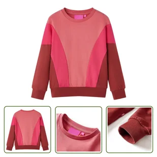 Bluza dziecięca w bloki kolorów - róż i henna - 128 - Bluza Dla Dziecka - Bluzy dla dziewczynek - miniaturka - grafika 1