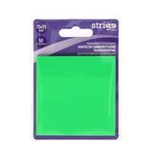 Gadżety  do biura - Karteczki samoprzylepne przezroczyste Strigo 75x75 50 kartek neon zielone - miniaturka - grafika 1