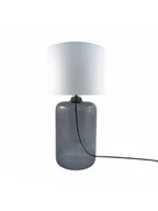 Lampy stojące - Zuma Line Abażurowa LAMPA stołowa AMARSA 5509WH stojąca LAMPKA szklana nocna biała grafitowa 5509WH - miniaturka - grafika 1