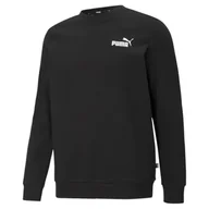 Bluzy sportowe męskie - Męska bluza dresowa z małym logo i okrągłym dekoltem Essentials PUMA Black - miniaturka - grafika 1