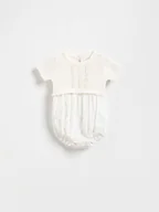 Body dla niemowląt - Reserved - Body z łączonych materiałów - złamana biel - miniaturka - grafika 1