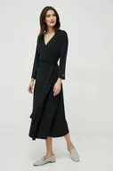 Sukienki - Tommy Hilfiger sukienka kolor czarny midi prosta - miniaturka - grafika 1