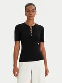 Bluzki damskie - KARL LAGERFELD Bluzka B1W18014 Czarny Slim Fit - miniaturka - grafika 1