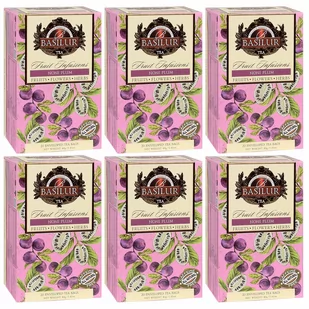 BASILUR Fruit Infusions - Owocowa herbata bezkofeinowa z naturalnym aromatem noni, śliwki i cytrusów, w saszetkach 20 x 2 g x6 - Herbata - miniaturka - grafika 1