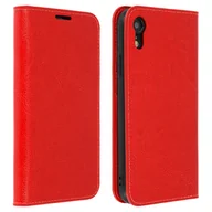 Etui i futerały do telefonów - Etui Folio z prawdziwej skóry iPhone XR z miejscem na karty, stojak na wideo, czerwone - miniaturka - grafika 1