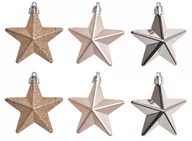 Bombki - EWAX, Komplet 6 bombek gwiazdek złotych 24x7,5x3cm - miniaturka - grafika 1