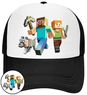 CZAPKA Z DASZKIEM MINECRAFT DLA DZIECI NA LATO CZARNA BEJSBOLÓWKA - Czapki i chusty sportowe męskie CZAPKA Z DASZKIEM MINECRAFT DLA DZIECI NA LATO CZARNA BEJSBOLÓWKA - Czapki i chusty sportowe męskie - miniaturka - grafika 1